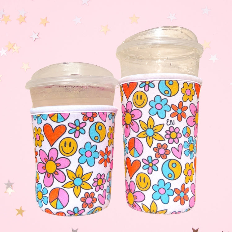 Funky Floral Iced Coffee Sleeve