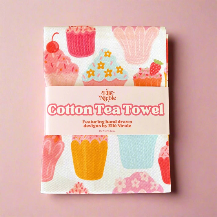 Cupcakes Cotton Tea Towel