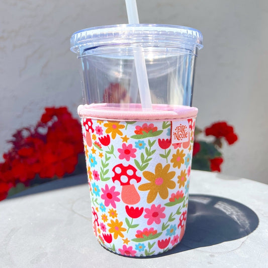 Shrooms & Blooms Iced Coffee Cover - Small 16 oz